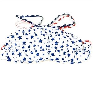 Y2K Victorias Secret Size Small Bikini Top Red White Blue Stars No Wire #1713